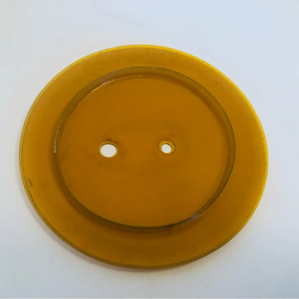 Vintage Vanity Dresser Set, Yellow Pyralin Celluloid/Bakelite, Hair Receiver &
